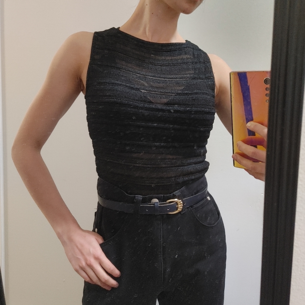 EPISODE Black Sheer Vintage Tank Top